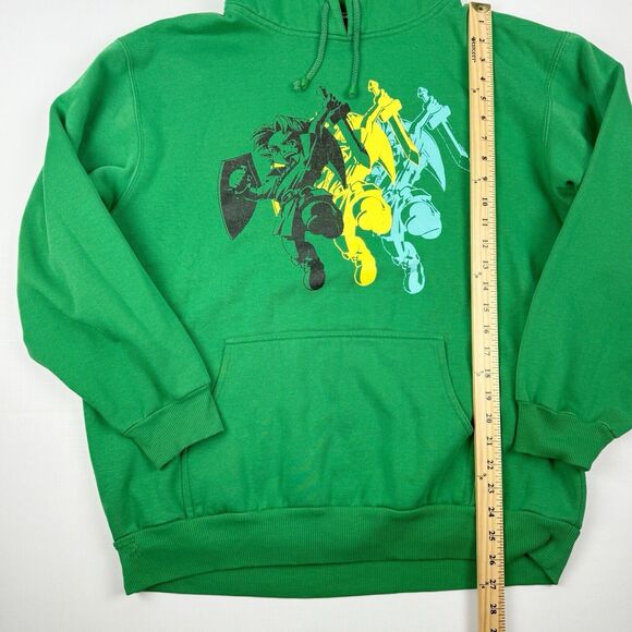 Y2K Nintendo Mens Hoodie Size Large Distressed Zelda Game Sweatshirt Green 2006 - Picture 15 of 16